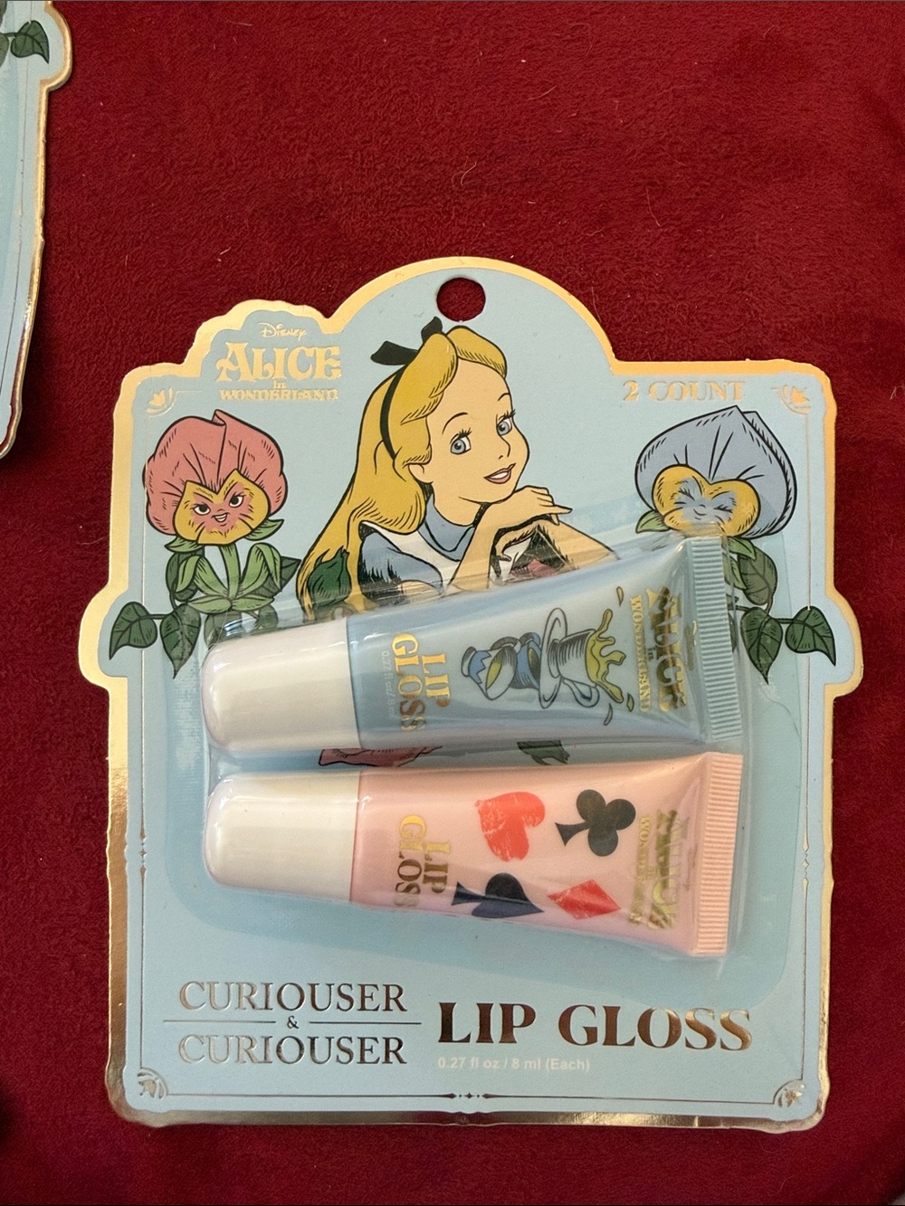 Disney Alice in Wonderland Lip Gloss Duo - Light Blue & Light Pink - Picture 2 of 3